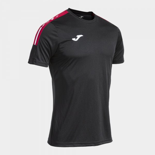 Joma Camiseta Manga Corta Olimpiada en color Negro Rojo - padel Joma