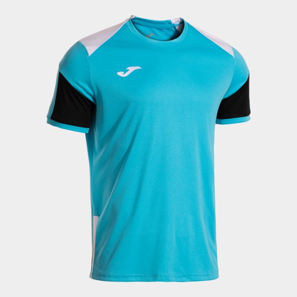 Joma Camiseta Manga Corta Danubio IV en color Turquesa Negro - padel Joma