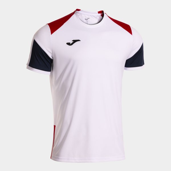 Joma Camiseta Manga Corta Danubio IV en color Blanco Rojo - padel Joma
