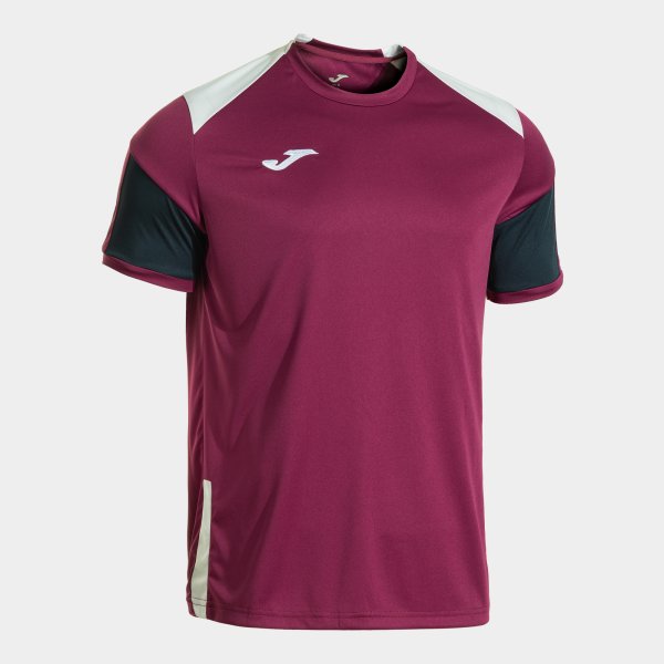 Joma Camiseta Manga Corta Danubio IV en color Vino Dark Navy - padel Joma
