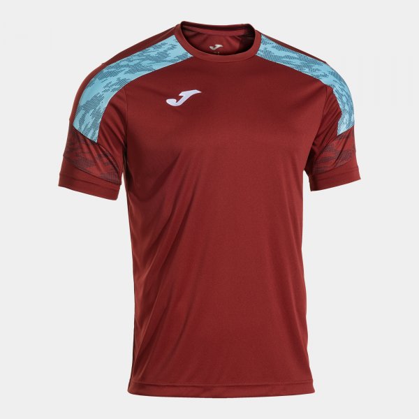 Joma Camiseta Manga Corta Championship VIII en color Burdeos Celeste - padel Joma