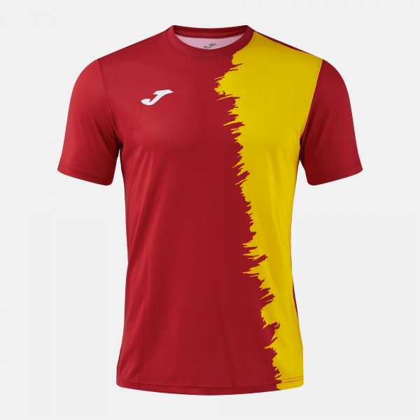 Joma Camiseta Manga Corta Picasho en color Rojo Amarillo - padel Joma