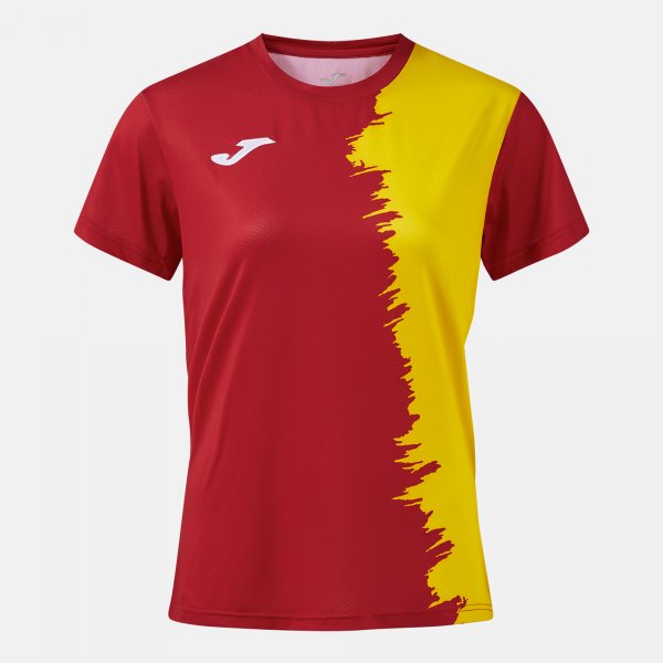 Joma Camiseta Manga Corta Picasho en color Rojo Amarillo - padel Joma
